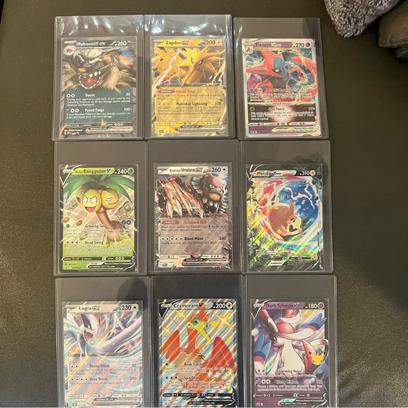 huge pokemon card collection 5 Oversized Jumbo Cards in TOP LOADERS! EX GX Legendary Full Art Untapped Games : Toys & Games Lot of 9 Large Pokemon